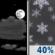 Monday Night: Partly Cloudy then Chance Snow Showers